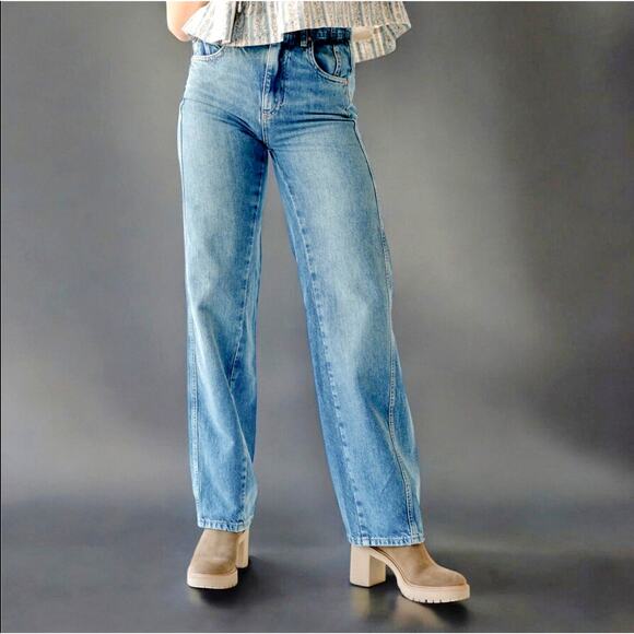 Free People Women’s Jeans Clean Girl Minimalist Mid-Rise Skinny Medium Wash 26 - Picture 3 of 10